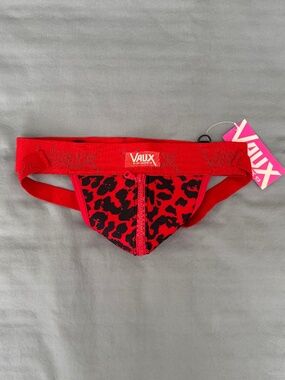 CellBlock 13 Vaux Leopard Jockstrap - Red/Black - NWT - Small